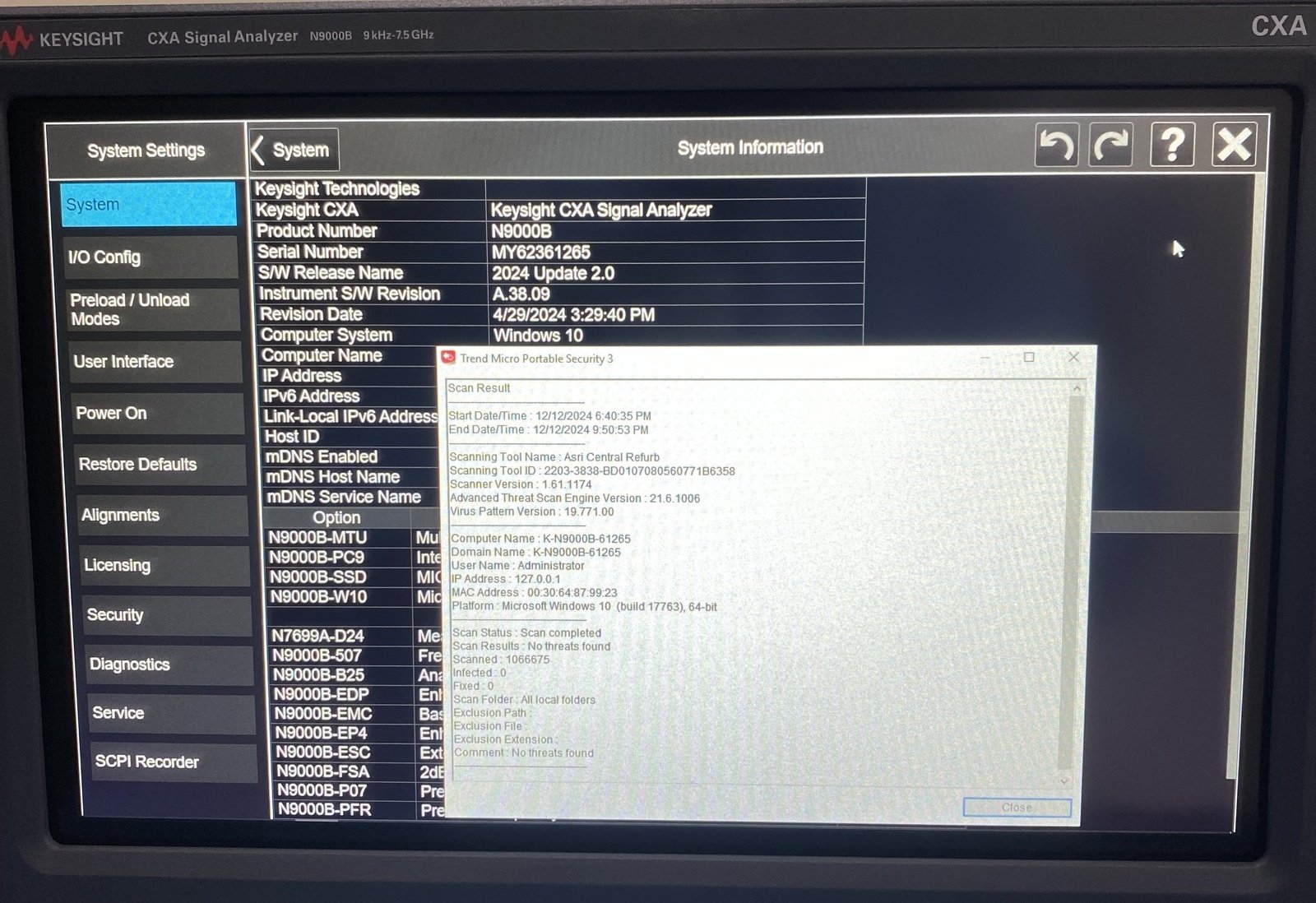 Keysight N9000B-507 9 kHz to 7.5 GHz