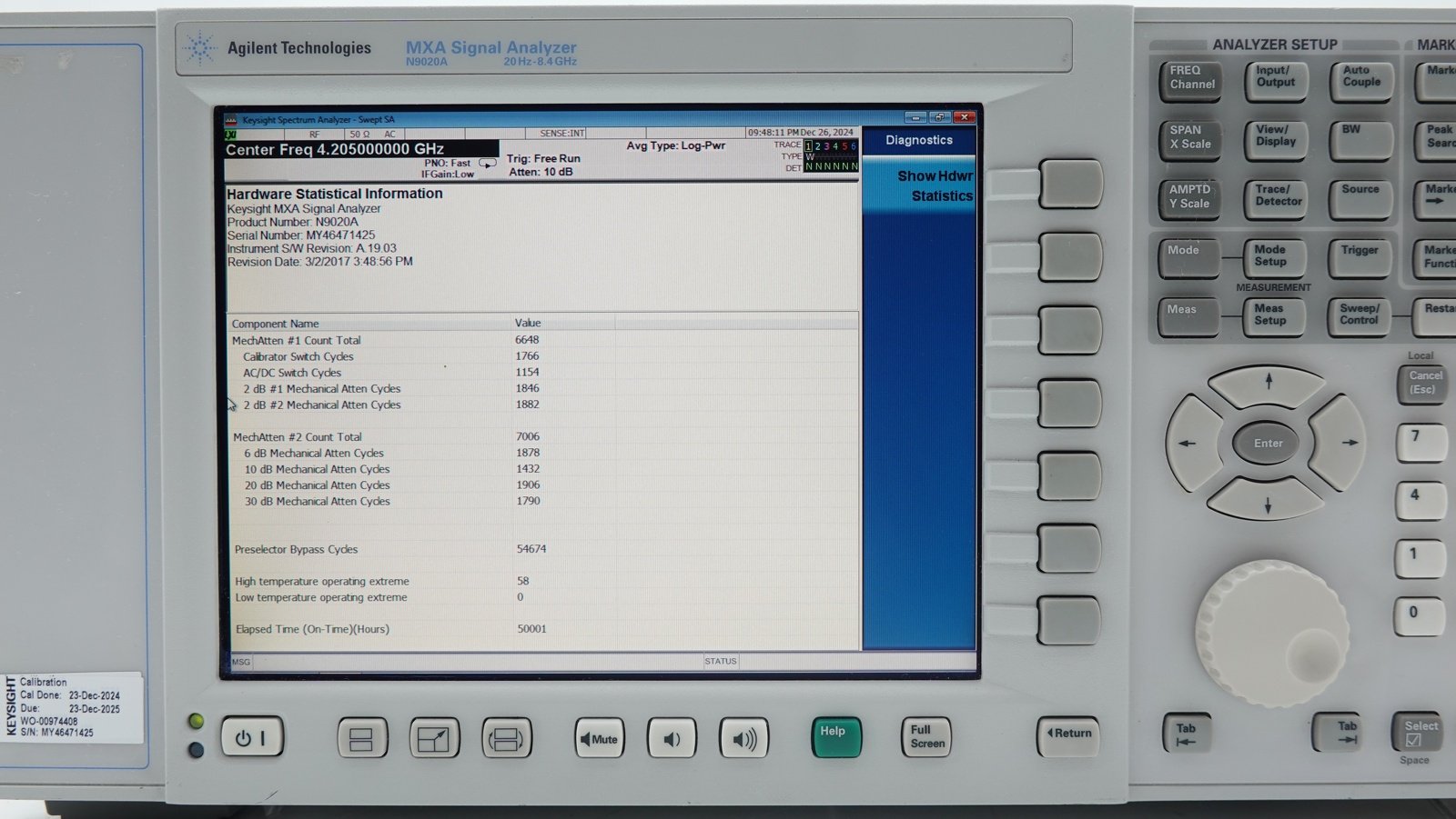 Keysight N9020A-508 10 Hz to 8.4 GHz