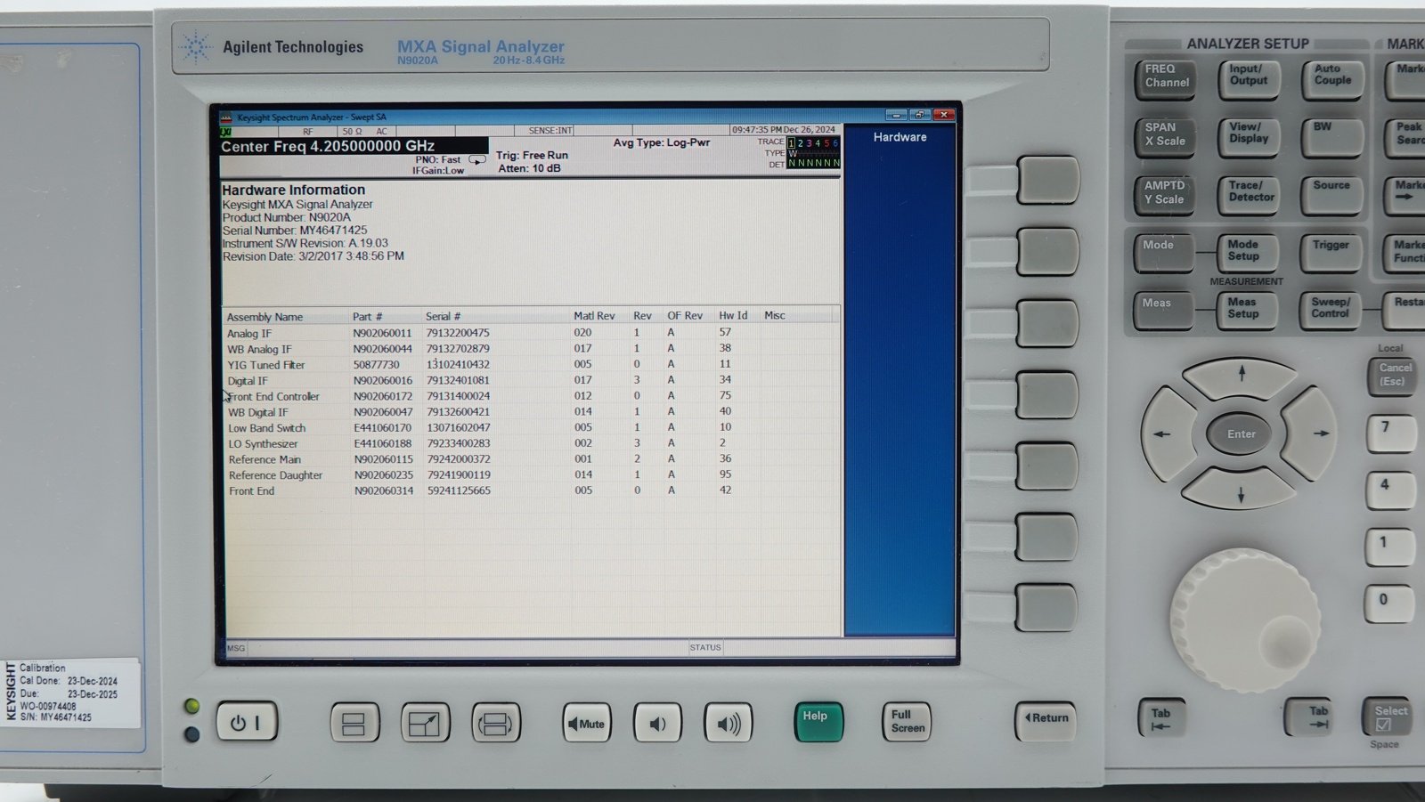 Keysight N9020A-508 10 Hz to 8.4 GHz