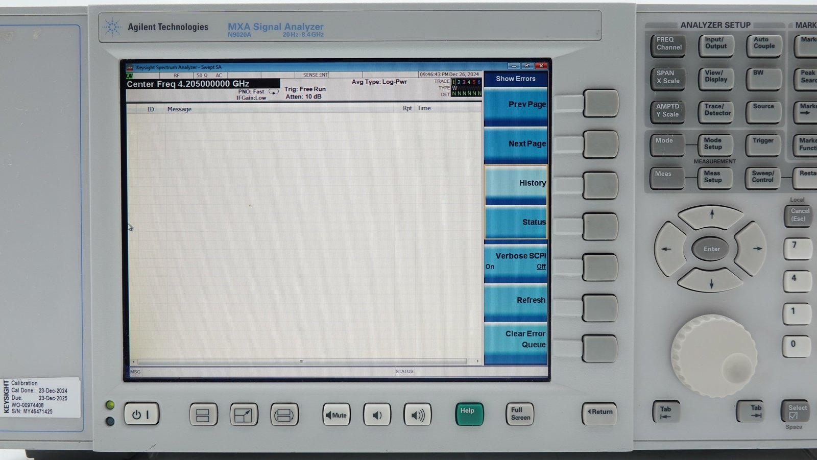 Keysight N9020A-508 10 Hz to 8.4 GHz