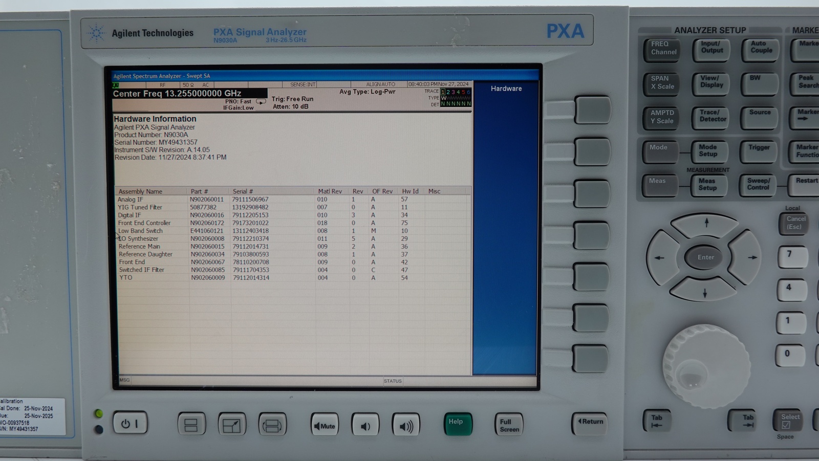 Keysight N9030A-526 3 Hz to 26.5 GHz 