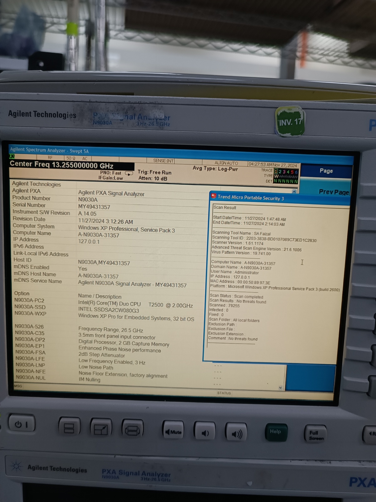 Keysight N9030A-526 3 Hz to 26.5 GHz 