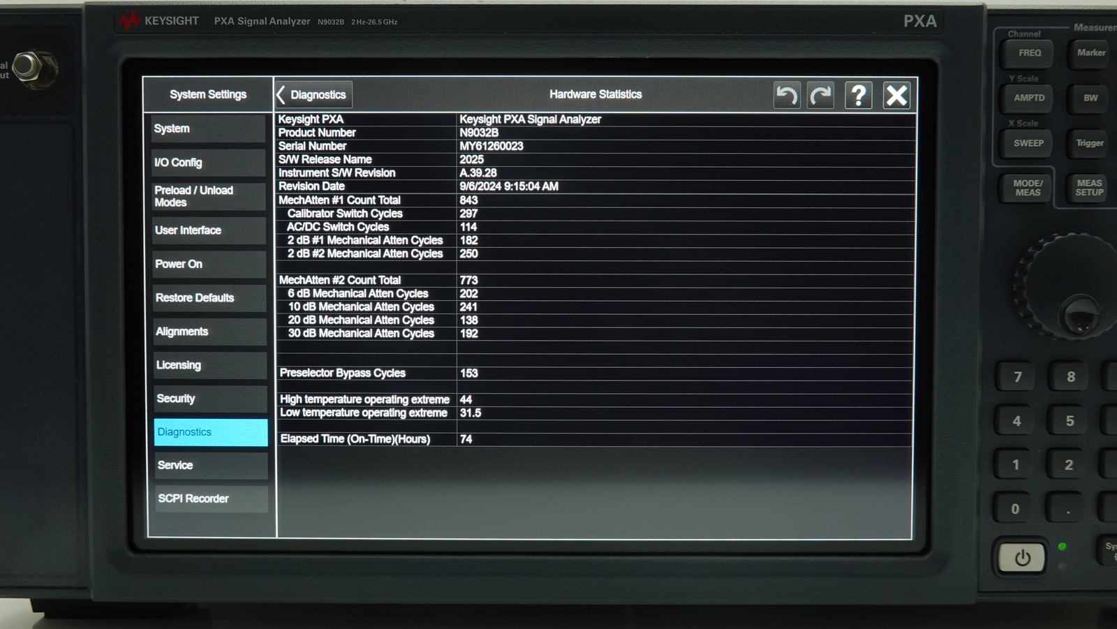 Keysight N9032B-526 2 Hz to 26.5 GHz