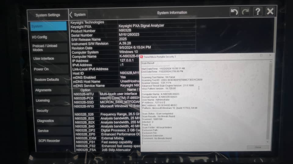 Keysight N9032B-526 2 Hz to 26.5 GHz