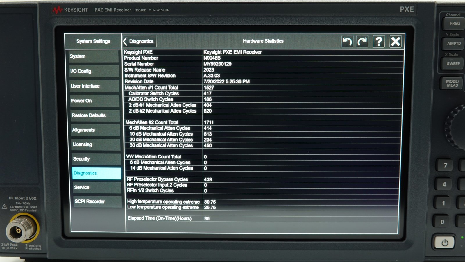 Keysight N9048B-526 1 Hz to 26.5 GHz frequency range