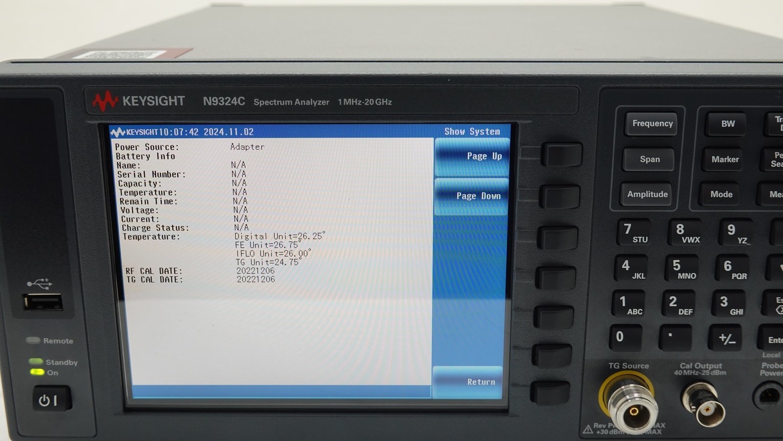 Keysight N9324C Basic Spectrum Analyzer / 1 MHz to 20 GHz